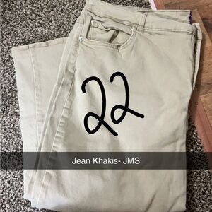 Khaki Jeans, Size 22. Worn only a few times! Very soft fabric!